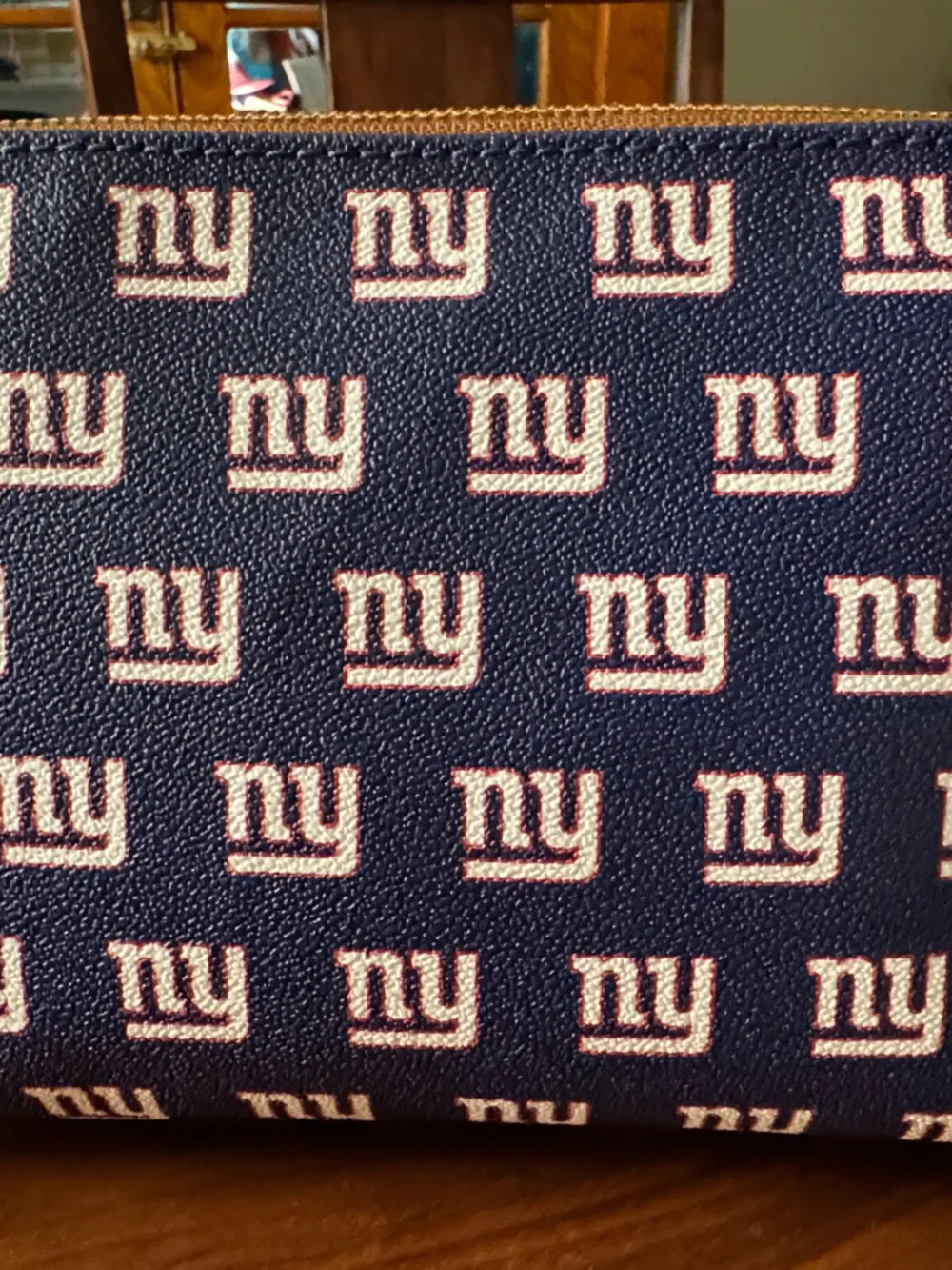 Dooney & Bourke Navy and Brown NY  Giants Logo crossbody bag NWT